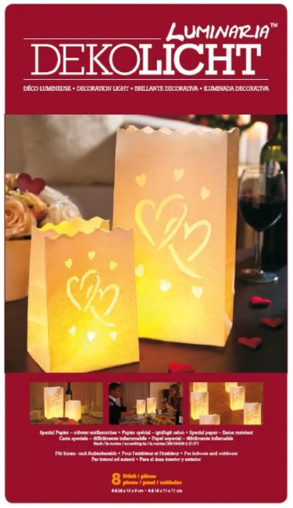 Lyspose Hjerter Liten & Stor (4+4 stk)