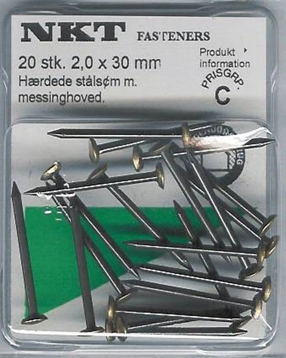 Stålsøm herd.2 x30blå.mess.hode *C