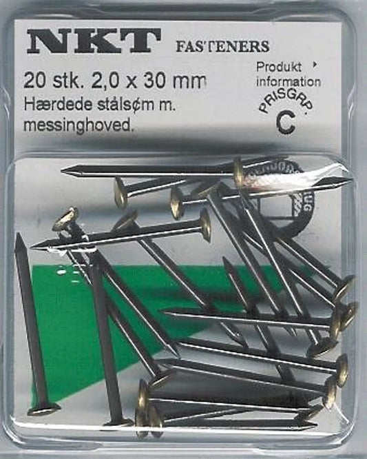 Stålsøm herd.2 x30blå.mess.hode *C